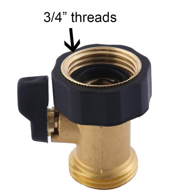 HQMPC Heavy Duty Brass Shut Off Valve Garden Hose Shut Off Valve Garden Hose Connector (2PCS) +4 Extra Pressure Washers - Image 4